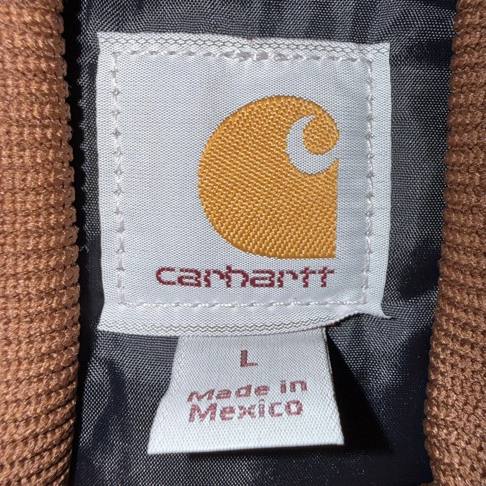 Carhartt Duck Arctic Quilt Lined Vest Brown Mens L Workwear V01 BRN Embroidered
